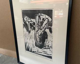 Framed Figurative Relief Print Signed Bartsch (4/5)