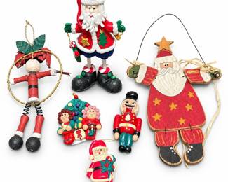 Assorted Christmas Ornaments and Santa Decorations