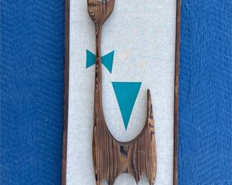 Witco Mid-Century Modern Carved Wood Cat Wall Art (2/2)