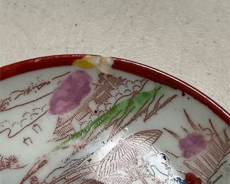 Four Japanese Porcelain Geisha Teacups and Saucers (7/7)