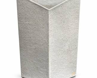 Gray Speckled Ceramic Triangular Vase