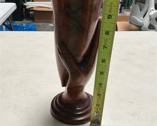 Pitcairn Island Carved Wooden Hand Vase (6/6)
