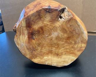 Carved Burl Wood Basket with Integral Handle (5/5)