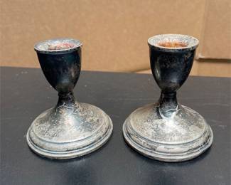 Gump's Weighted Sterling Silver Candlesticks, Pair (2/4)