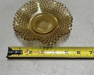 Federal Glass Amber Diamond Point Candy Dish (5/5)