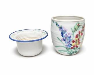 Clouds Folsom Hummingbird Pottery Planter with Insert