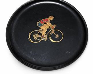 Couroc of Monterey Round Cyclist Serving Tray