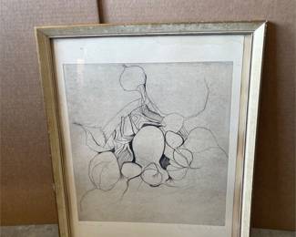 Signed “Radishes” Still-Life Etching, Dated 1959