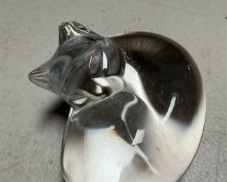 Steuben Crystal Cat Hand Cooler by Lloyd Atkins (5/6)