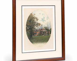 Josef Eidenberger “Monticello” Framed Color Etching