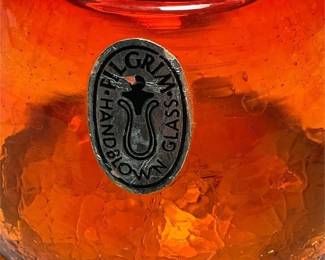 Pilgrim Orange Crackle Glass Creamer Pitcher (4/6)