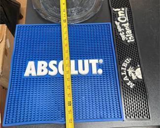 Absolut and Malibu Bar Mats with Glass Serving Bowl (3/3)