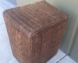 Rectangular Wicker Storage Basket with Loop Handles (4/4)