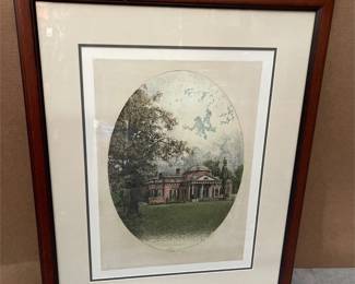 Josef Eidenberger “Monticello” Framed Color Etching (4/5)