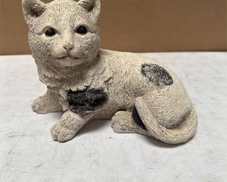 Cream and Black Spotted Cat Figurine