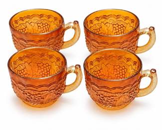 Imperial Marigold Carnival Glass Grape Punch Cups