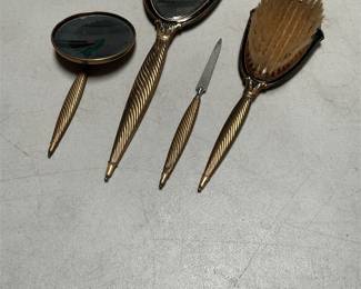 Floral Vanity Set with Mirrors, Brush and Nail File (3/5)