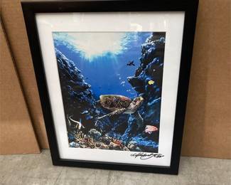 Wyland Framed Sea Turtle Underwater Print