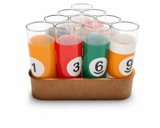 Luminarc Pool Parlor Shot Glasses with Rack