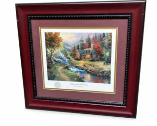 Thomas Kinkade Mountain Paradise Framed Print