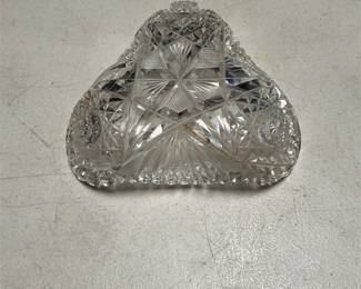 Cut Glass Triangular Bonbon Dish with Hobstars (3/5)