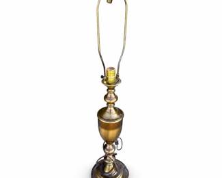 Brass-Tone Urn-Form Table Lamp with Harp