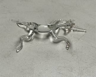 Clear Glass Rearing Unicorn Figurine (3/5)