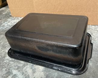 Black Enamel Rectangular Roasting Pan (3/3)