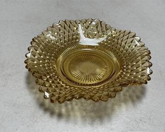 Federal Glass Amber Diamond Point Candy Dish (2/5)
