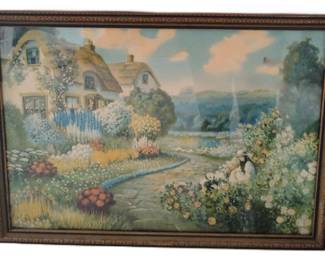 ENGLISH GARDEN 1920s PRINT