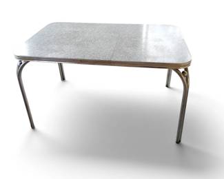 50s CHROME TABLE. ONE SMALL CHIP IN FORMICA
