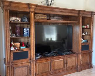 Entertainment Center With Display Shelves