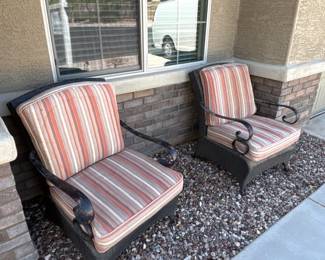 Striped Cushion Patio Chairs