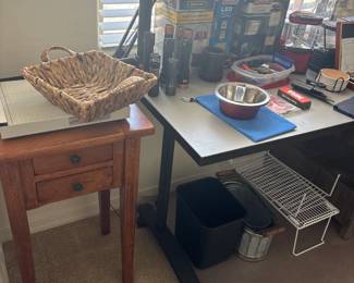 Worktable And Adjustable Desk Lamp
