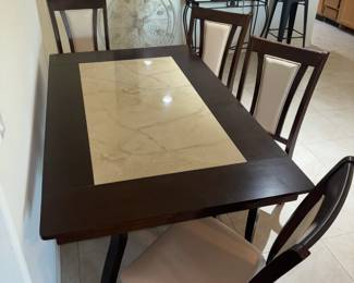 Dining Table And Upholstered Chairs
