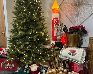Christmas tree, blow mold and holiday decor