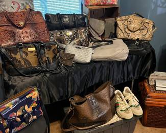 Purses galore. Some designer.