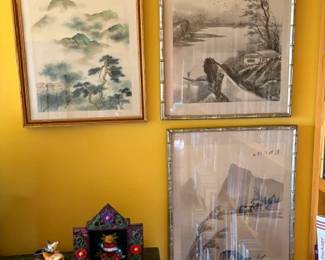 Vintage Asian framed prints