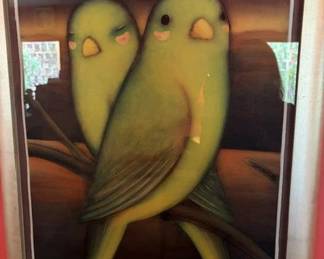 Margaret Nes (American 1950 - 2026) 'Parakeets' pastel