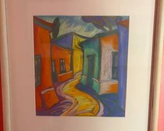 Riva Wolf (Polish/American 1933 - 2020) 'View of Gormley Lane' 1991 pastel, 10" x 11"