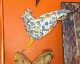 Jim Wagner (American 1940 - 2021) carved and painted chickens