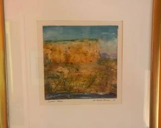 Joe Ramiro Garcia (American 1966 -) 'Summer Mesa' monotype, 12" x 12"