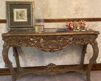 Gold and marble console table