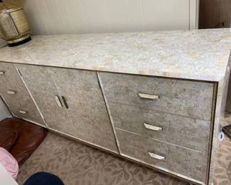 Tesselated marble dresser