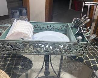 Cutlery and plate caddy