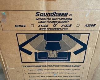 NIB Soundbase home theaterTV stand with built-in speakers RETAIL $400