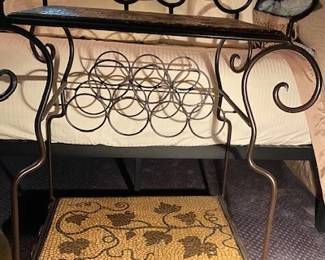 Mosaic wine rack/rolling bar cart
