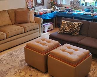 La-Z-Boy sofa with vented ottomans- cushion or tray top 