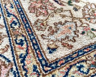 Karastan 718 Kirman Ivory Persian-Style Wool Area Rug with Floral Medallion Border