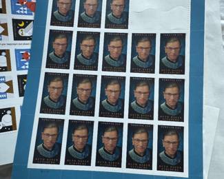 Ruth Bader Ginsburg USPS Forever Stamp Pane, 19 Stamps Remaining